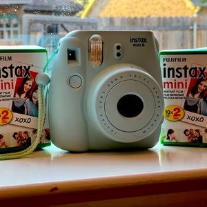Sky blue instax mini w/ two packs of film